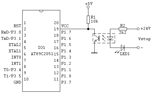 Galvanicky (optoelektronicky) oddlen vstup